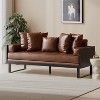 Christopher Knight Home Gilmans Upholstered Faux Leather Oversized Loveseat with Accent Pillows - 2 of 4