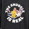 Women's - Pokémon - The Snuggle Is Real Pikachu And Sylveon Lightweight French Terry Wide Neck Long Sleeve Shirt - 2 of 4