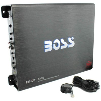 BOSS Audio Systems R3400D Riot 3400 Watt Monoblock Class D 1 Ohm Stable Car Audio MOSFET Power Amplifier with Remote Subwoofer Control