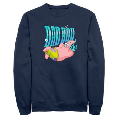 Men s Spongebob Squarepants Patrick Dad Bod Sweatshirt Navy Blue