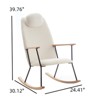 FONTOI Rocking Chair with Adjustable Headrest Pillow, Rocker with High Backrest for Nursery Bedroom Living Room, White, 30.12"*39.76"*24.41" - 3 of 4