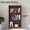FURNIinspire Decorative Bookshelf 3 Shelf Adjustable Bookshelf, Floor Standing Storage Shelves For Home Office Organization, Brown, 11.6"*24.4"*44.1" - 4 of 4