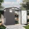 6x3.5 FT Metal Outdoor Storage Shed, Storage Shed Lockable Door and Skylight Window, Galvanized Steel Tool Shed with Pitched Roof-Coolbibila - 2 of 4
