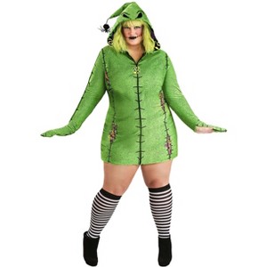 HalloweenCostumes.com Plus Size Women's Disney Oogie Boogie Hoodie Costume Dress | Disney Costumes - 1 of 4