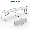 6FT HDPE Folding Bench (2-Pack),Portable Camping & Party Seating with Metal Frame for Indoor/Outdoor Use in Garden, Patio, Entertaining - 3 of 4