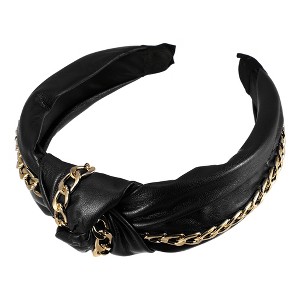 Unique Bargains Women's Fashion Vintage Knotted PU Leather Knotted Headbands 1 Pc - 1 of 4