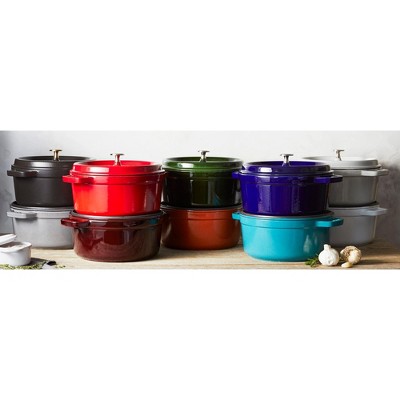 Turquoise Enameled Cast Iron 4-Quart Round Cocotte