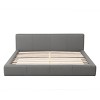 Wood Frame Bed with Faux Leather Upholstered Headboard, Modern Minimalist Low Profile Platform Bed for Bedroom-Baofuwish - 2 of 4