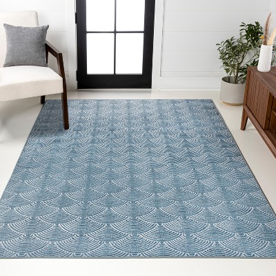 JONATHAN Y Porter Geometric Art Deco Fan Pattern High-Low Area Rug