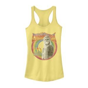 Juniors Womens Star Wars Groovy Chewbacca Rainbow Racerback Tank Top - 1 of 3