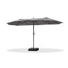 PURPLE LEAF 14ft Patio Market Umbrella and Base Double-Sided Rectangle Outdoor Table Sun Umbrellas with Crank - 2 of 4