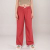 Anna-Kaci Lounge Women's Red Checkered Lounge Pants with Elastic Waistband White Bow Tie Detail and Relaxed Full-Length Wide Leg Fit - 4 of 4