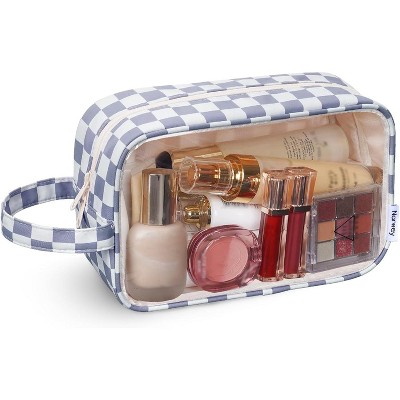 Narwey Clear Toiletry Bags for Traveling Women Men, Clear Travel Bags for Toiletries Makeup Bag Cosmetic Bag with Zipper