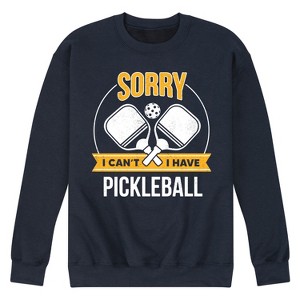 Men's - Instant Message - Sorry Can't Pickleball Graphic Fleece Sweatshirt - 1 of 4