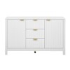 Entryway Cabinet with Wave Design - 3 Adjustable Shelves, 3 Drawers & Soft-Close Doors, Storage Console Table with Metal Handle for Hallway - 3 of 4