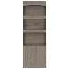 TOAOTBNBO 3 Tier Tall Bookcase with Metal Hardware, Open Bookshelves for Magazines Narrow Living Room Shelf with Double Doors, Gray - 2 of 4
