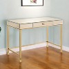 HomeRoots 42" White and Gold Mirrored Writing Desk - 2 of 4