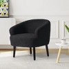 WestinTrends Alexandria 29" Wide Mid Century Modern Faux Shearling Barrel Accent Arm Chair - 2 of 4