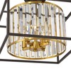 Possini Euro Design Milne 14" Modern Semi Flush-Mount Ceiling Light Fixture Kitchen Foyer Hallway Round 4-Light Brown Bronze and Brass Finish Crystal - 3 of 4