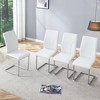 Sapphtopaz Dining Chairs Upholstered PU Leather Chair with C-Shaped Legs and High Backrest Armless Chairs for Dining Room, Kitchen - 3 of 4