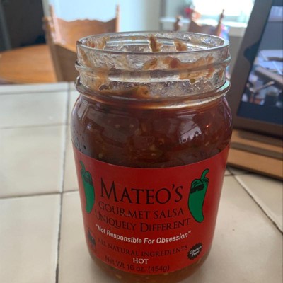 Mateo's Gourmet Salsa 16oz Glass Jar (Pack of 3) Select Heat Level Below  (Mild)