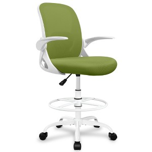 KERDOM Drafting Chair Tall Office Chair with Flip-up Armrests Executive Ergonomic Computer Chair, Avocado Green - 1 of 1