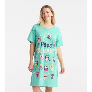 Little Blue House Women's Nightshirt, Hoo's Sleepy, One Size - 1 of 4