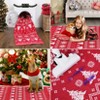 Washable Modern Christmas Tree Printed Rug Non Slip Low Pile Rug Soft Striped Xmas Floor Cover Foldable Indoor Carpet for Living Room Bedroom Office - 4 of 4