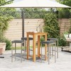 vidaXL Patio Bar Set Outdoor Garden Furniture Solid Wood Acacia and Poly Rattan - Gray 4 Piece - 3 of 4