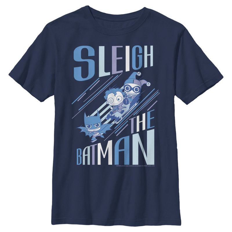 Boy's Batman Christmas Sleigh the Hero T-Shirt, 1 of 4