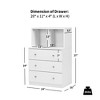 Costway 3 Drawer Dresser W/ Cubbies Storage Chest for Bedroom Living Room White/Black/Grey - image 3 of 4