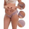 INSPIRE CHIC Women's Mid-Waisted Tummy Support Maternity Briefs Hi-Cut Seamless Comfortable Underwears 3 Packs - 3 of 4