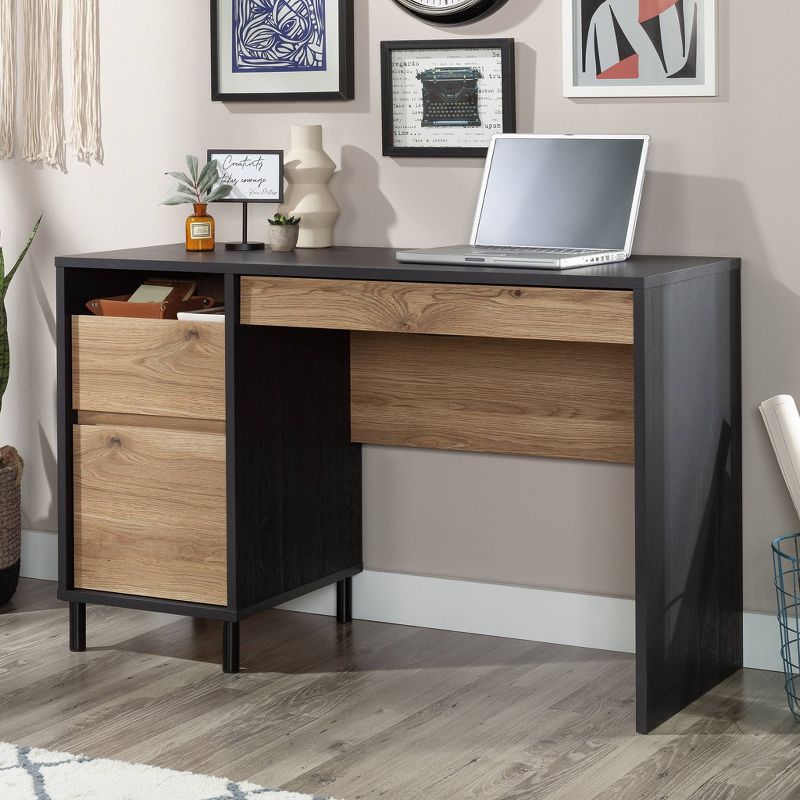 Acadia Way2 Drawer Computer Desk Raven Oak - Sauder: Home Office, Keyboard Shelf, Metal Feet, Laminated Surface, 2 of 5