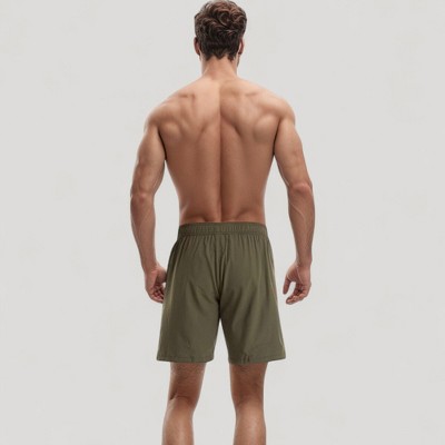 Anna-Kaci Swim Men's Swim Trunks with Zipper Pockets and Adjtable Drawstring Waistband for Everyday Comfort - Small, Olive Green — фото 5
