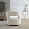 Sapphtopaz Modern Accent Chair with Curved Backrest Teddy Upholstered Reading Chair with Swivel Base Comfy Accent Chairs for Living Room,Bedroom - 3 of 4