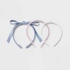 Girls' 3pk Bow and Pearl with Eyelet Headband Set - Cat & Jack™: Fashion Hair Accessories, Recycled Polyester - 2 of 3