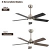 52'' Dual Color Blade Ceiling Fans with Lights and Remote 5 Blade Modern Ceiling Fan for Bedroom Living Room Patio Dimmable 6 Speeds DC Quiet - 3 of 4