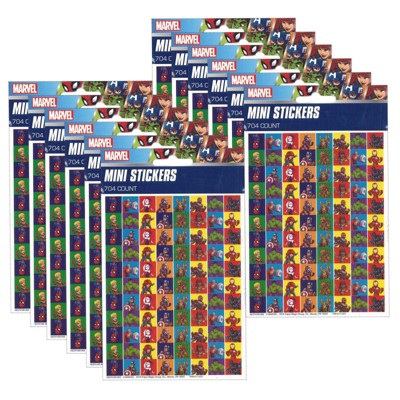 Eureka - Marvel™ Super Hero Adventure Mini Stickers - 704 Per Pack - 12 Packs