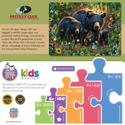 Mossy Oak Black Bears 100-Piece Nature Jigsaw Puzzle