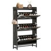 TIRAMISUBEST Narrow Shoe Cabinet - 2-Drawer Grey MDF w/Metal Handles (51"W x 45"H) - 4 of 4