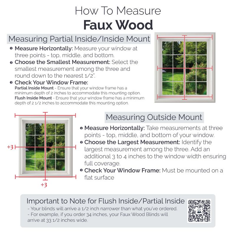Linen Avenue Cordless Faux Wood Blind, Partial Inside Mount (Arrives ½ Inch Narrower), 4 of 9