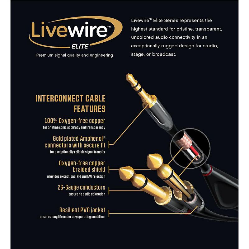 Livewire Elite Interconnect Cable 3.5 mm TRS Male to 3.5 mm TRS Male, 2 of 7