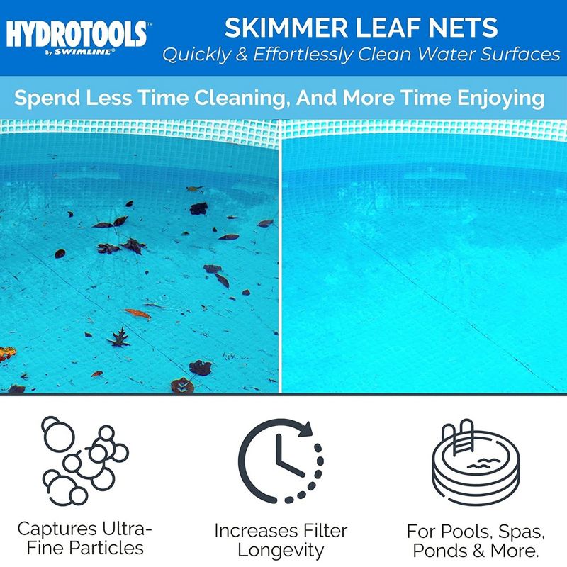 HYDROTOOLS by Swimline 8040 Extra Large Ultra Fine Mesh Skimmer, Leaf Debris Bugs Pickup Net Cleaning Tool for Swimming Pool or Pond, 4 of 7