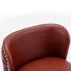 Set of 2 Modern Burgundy Swivel Bar Stools, Adjustable Height, Tufted Back - 4 of 4