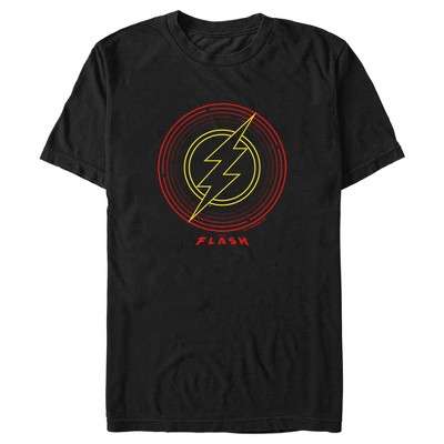 Men's The Flash Neon Lightning Bolt Stamp T-shirt - Black - Medium : Target