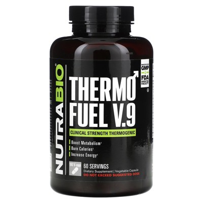 NutraBio ThermoFuel V.9 for Men, 180 V-Caps