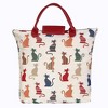 Signare USA Cheeky Cat Beige and Red Foldaway Grocery Bag - 4 of 4