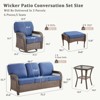 Buenhomino 6PCS Outdoor Furniture Set with 5" Thick Cushion, Outdoor Sofa Couch Set with Swivel Chairs and Ottoman, Brown Wicker Patio Furniture Set - 3 of 4