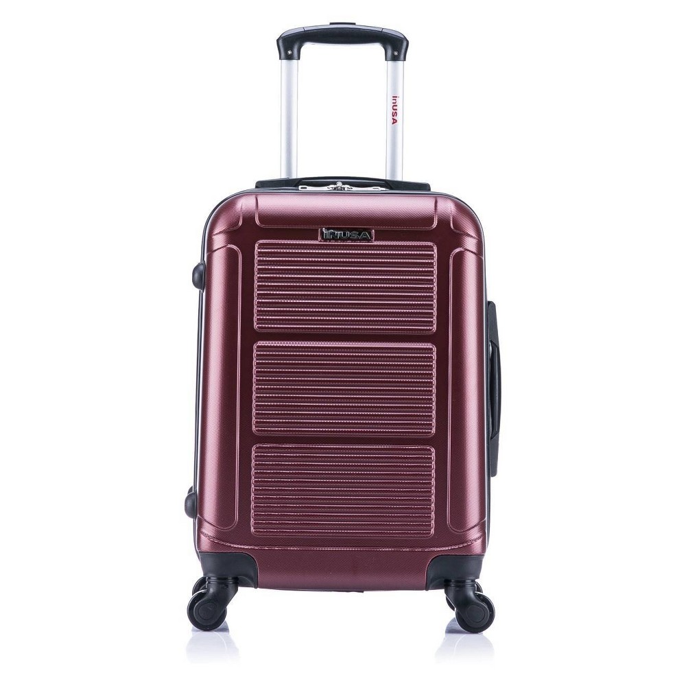 Photos - Luggage InUSA Pilot Lightweight Hardside Carry On Spinner Suitcase - Wine 