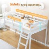 JOYMOR Loft Bed with Curved Slide, Low Loft Bed Twin Size with Slide and Angled Ladder, Solid Pine Wood Frame,14" Safety Guardrail - 4 of 4